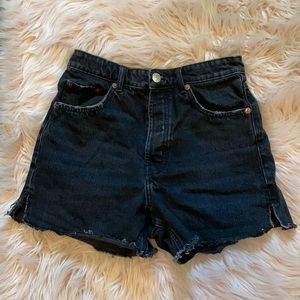 Zara black high waisted denim shorts